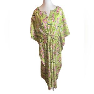 MAHOGANY floral maxi one size tie up bodice tropical summer resort wear PLUS